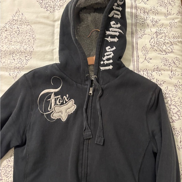 Fox Sweaters - Fox Charcoal Hoodie with Embroidered Details